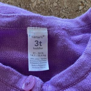 Carters adorable kids jacket purple with multicolored buttons size 3t